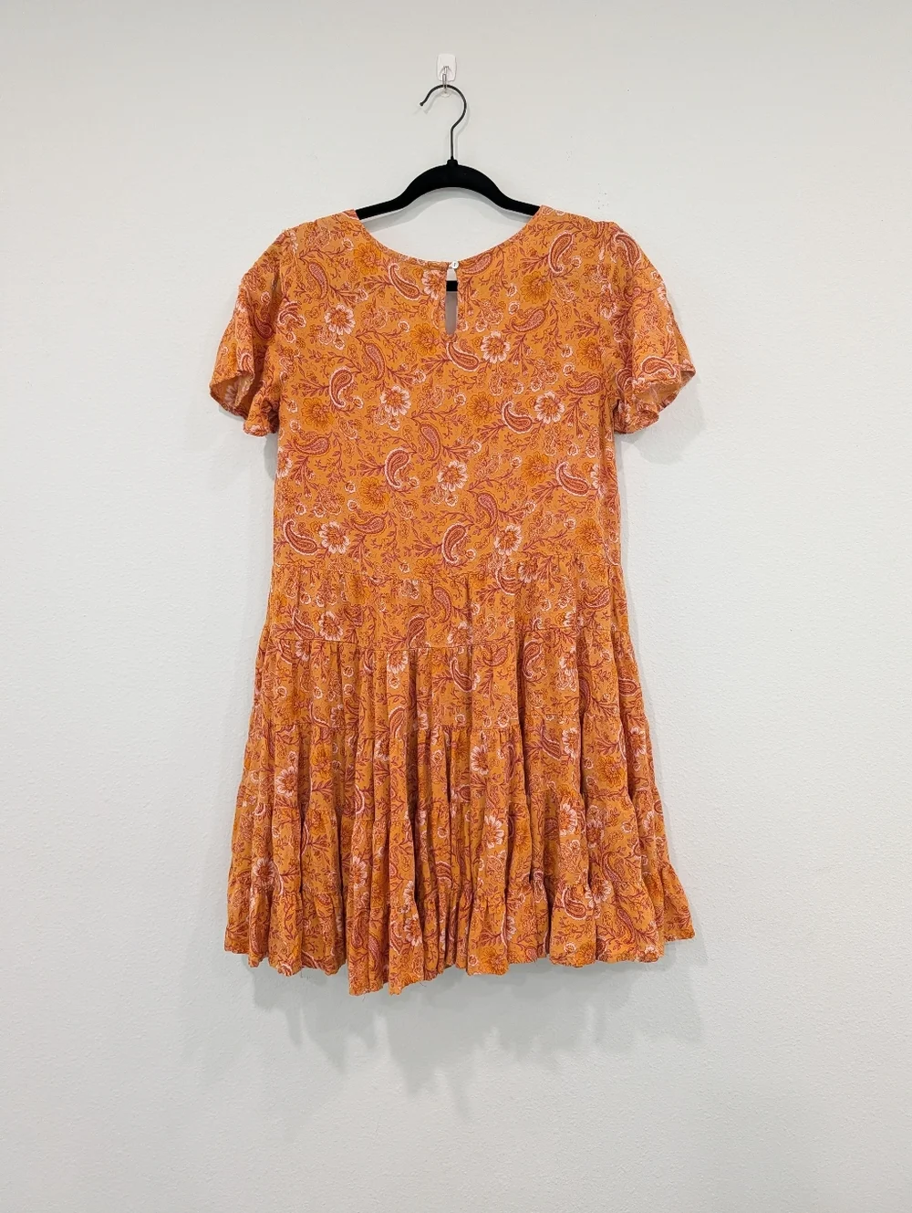 Patrons Of Peace Orange Paisley Dress Size S - Picture 7 of 7